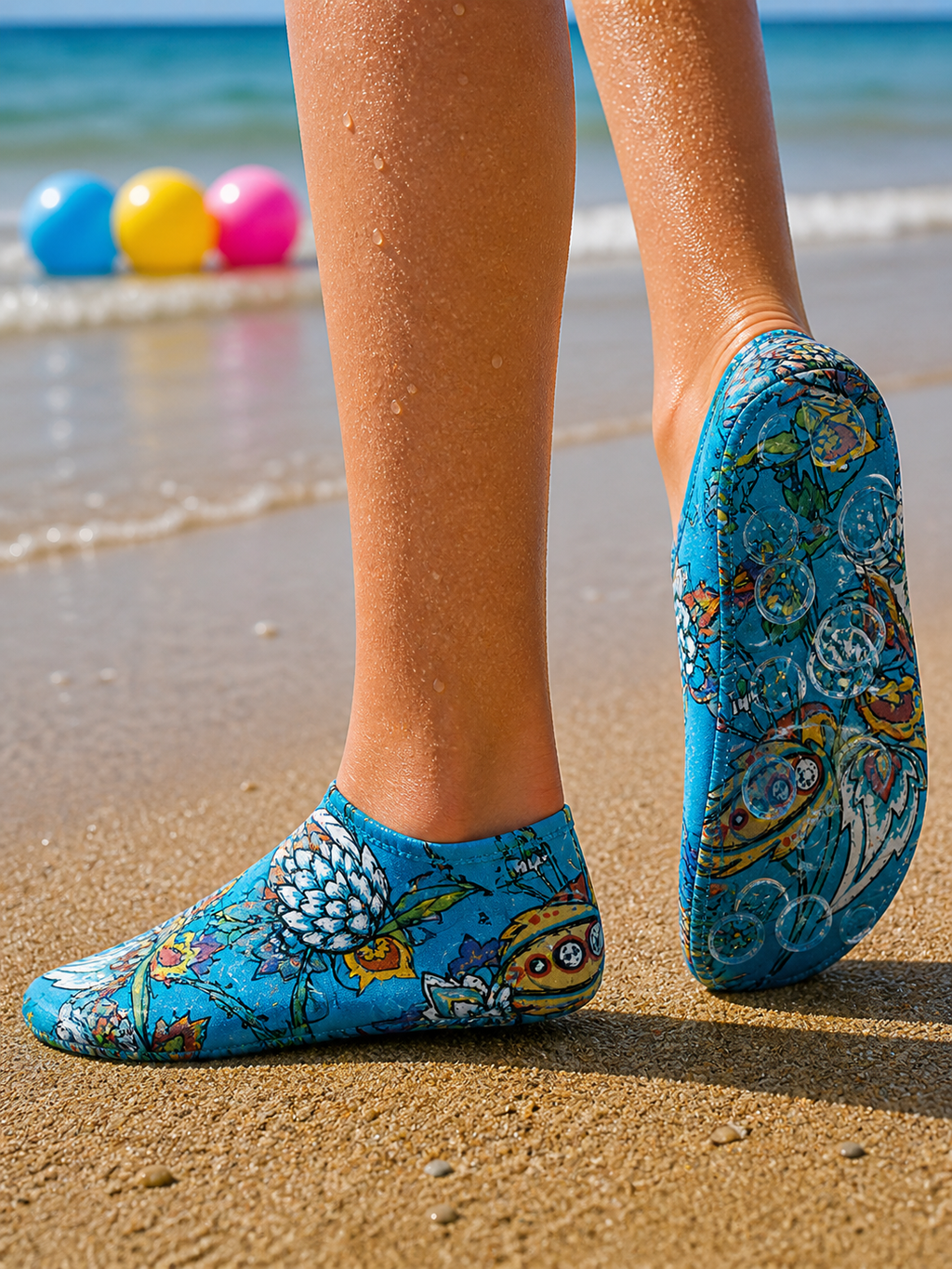 GrippToes Kaymaz Damla Tabanlı Havuz & Deniz Çorabı L1