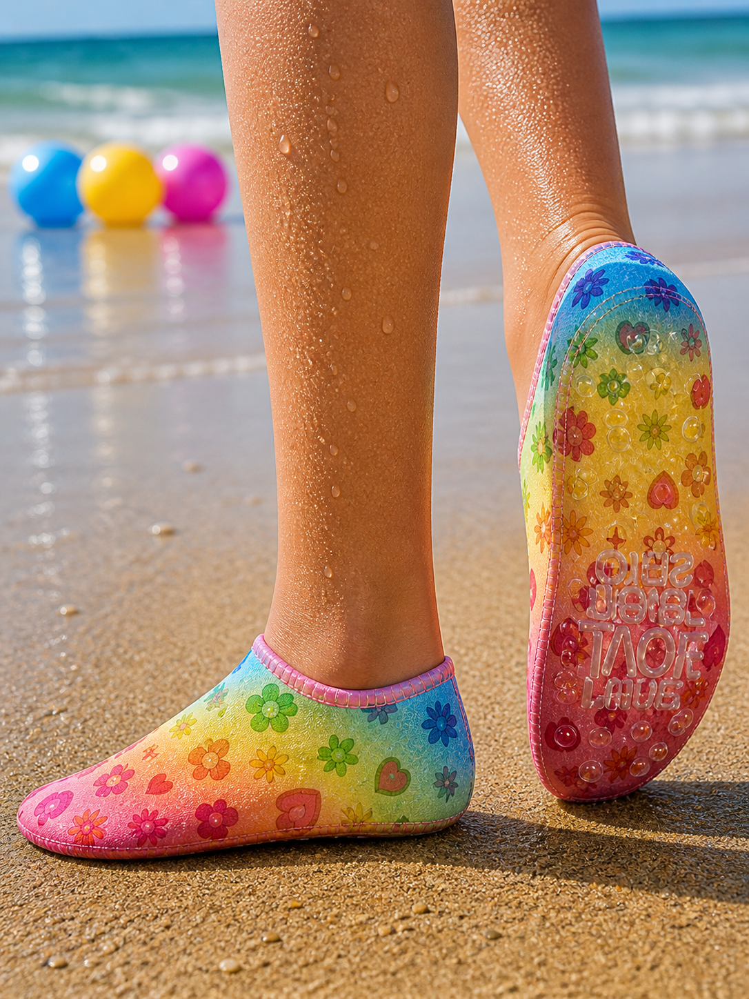 GrippToes Kaymaz Damla Tabanlı Havuz & Deniz Çorabı N1
