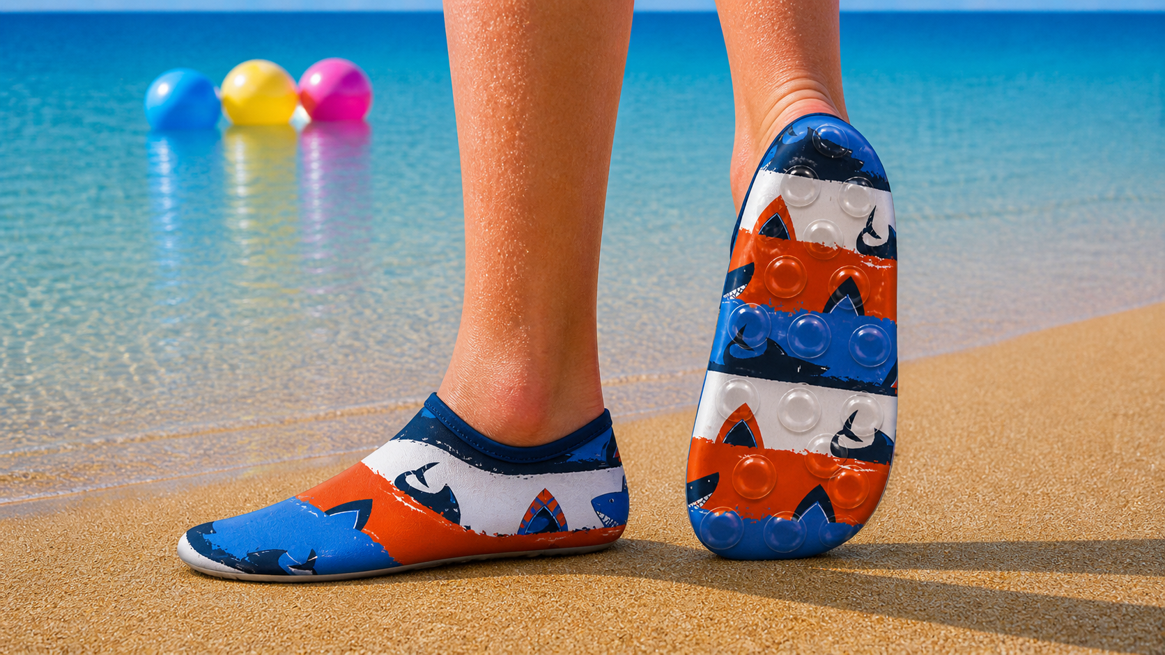 GrippToes Kaymaz Tabanlı Deniz & Havuz Çorabı T1