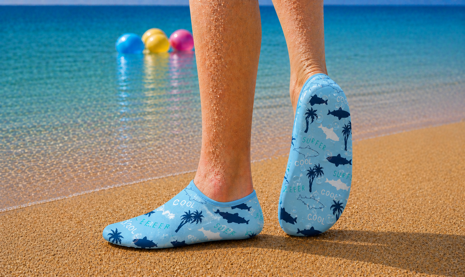 GrippToes Kaymaz Tabanlı Deniz & Havuz Çorabı Ü1
