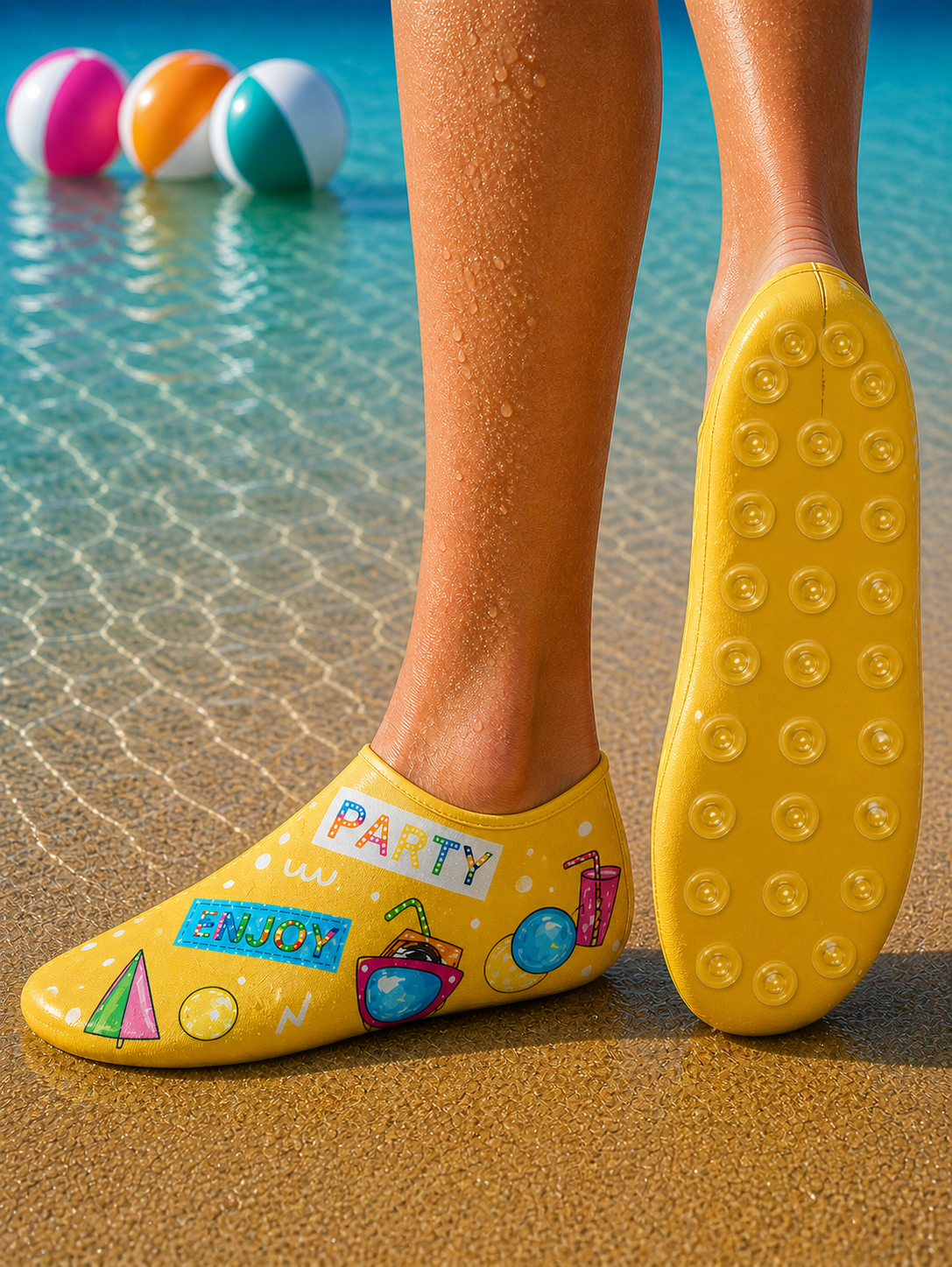 GrippToes Kaymaz Tabanlı Deniz & Havuz Çorabı W1