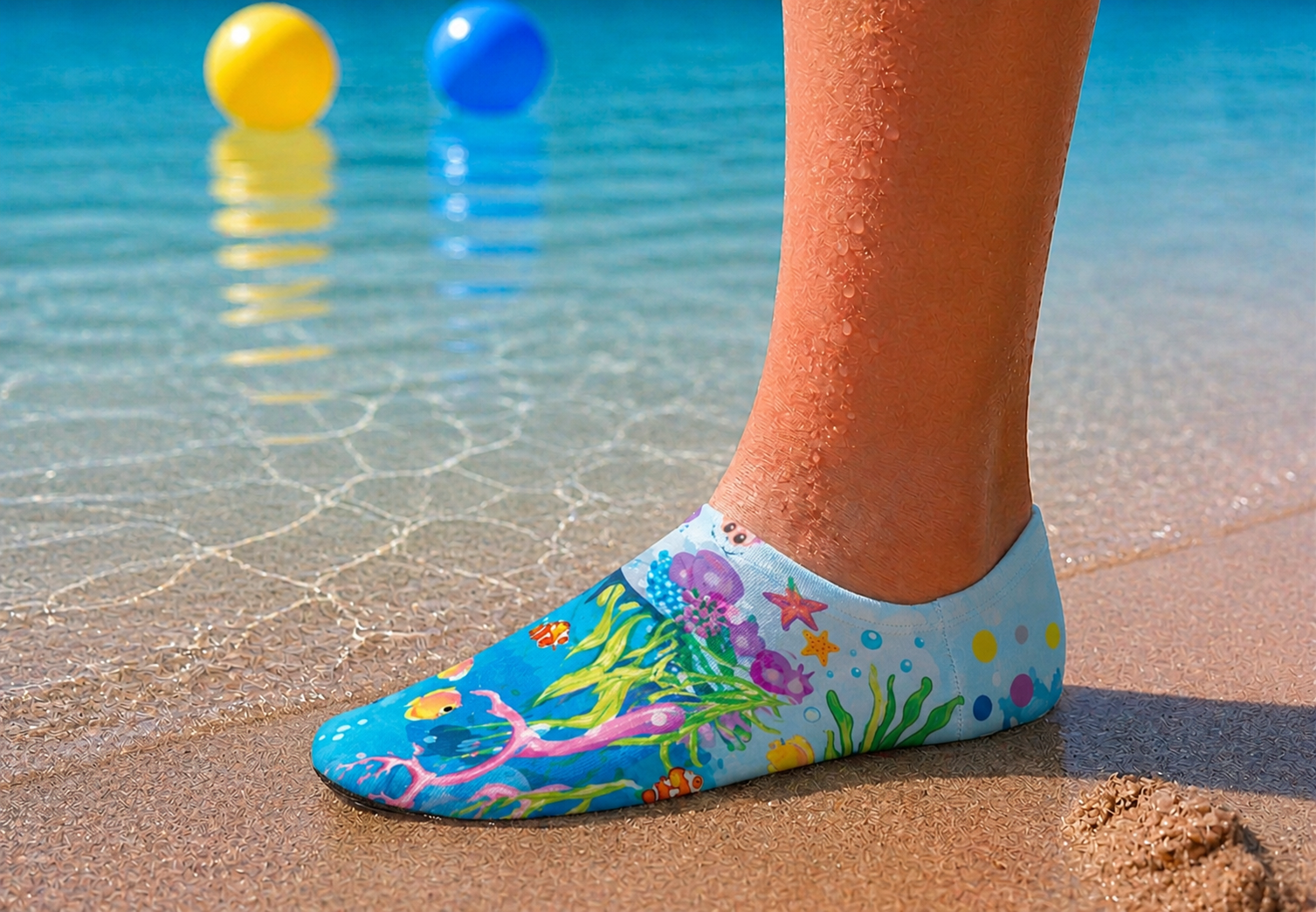GrippToes Kaymaz Tabanlı Deniz & Havuz Çorabı X1