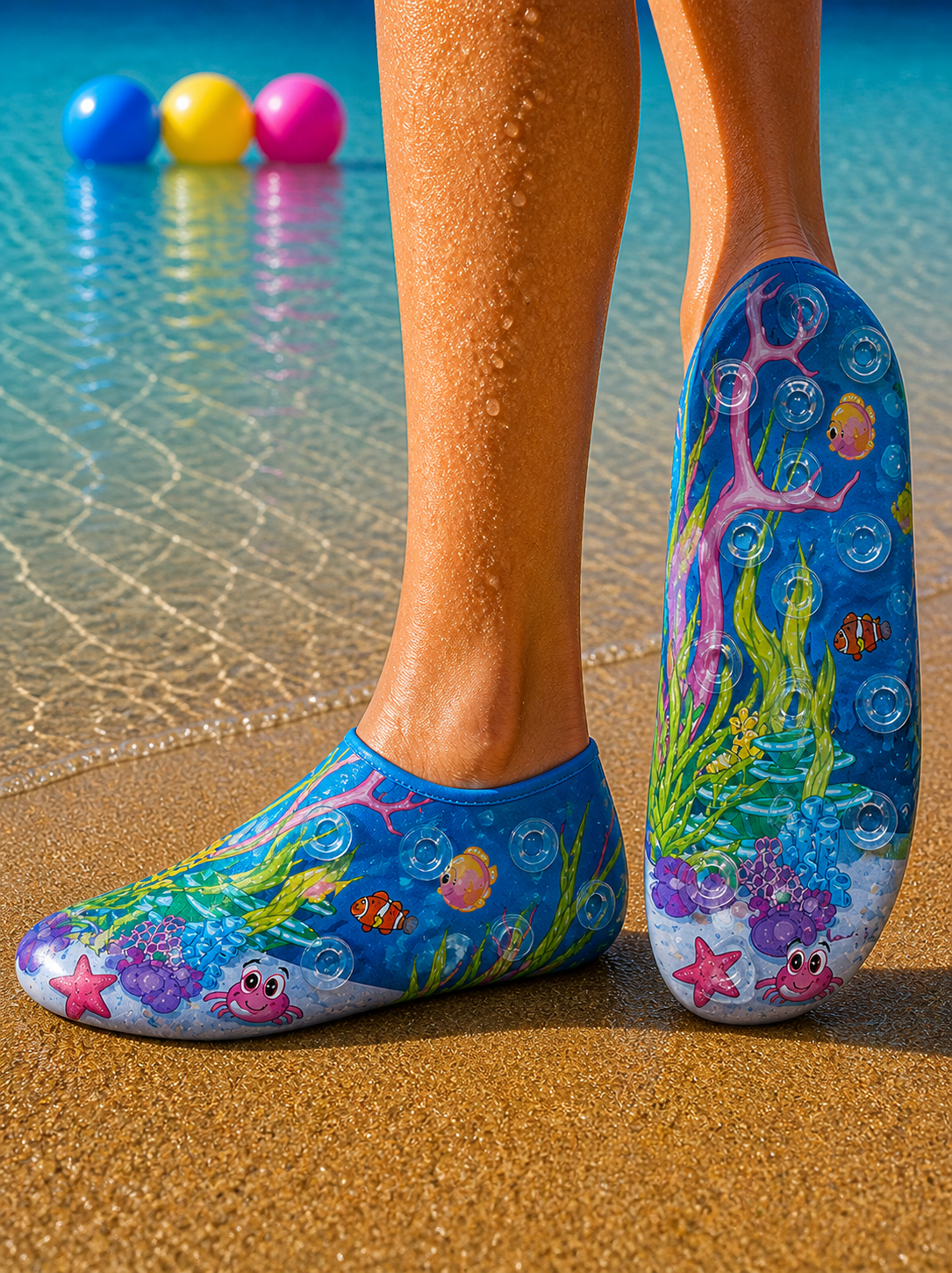 GrippToes Kaymaz Tabanlı Deniz & Havuz Çorabı X1